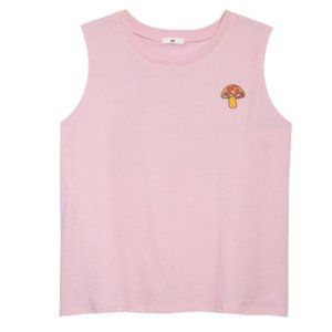 NEW bp. Nordstrom GRAPHIC MUSCLE TANK PINK OPAL MUSHROOMS